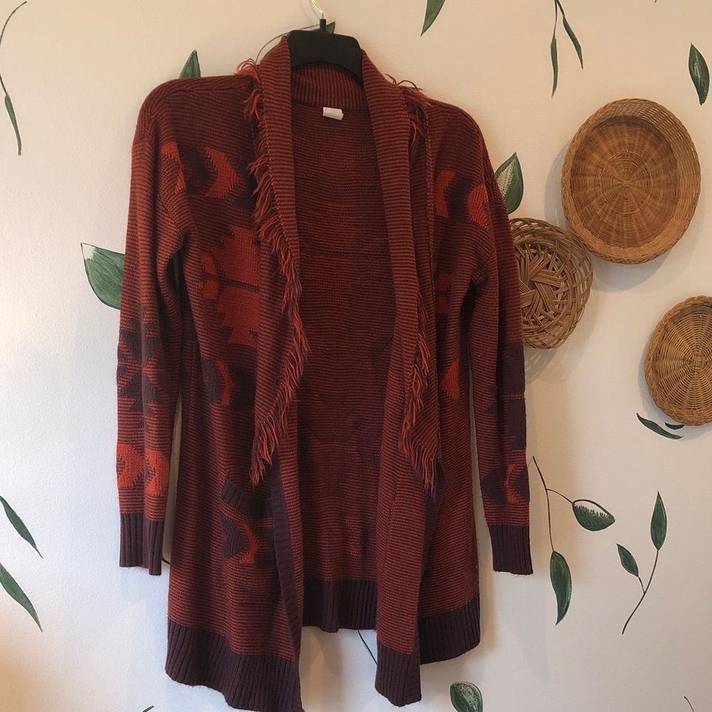 Wild Pearl Rust Cardigan Sweater